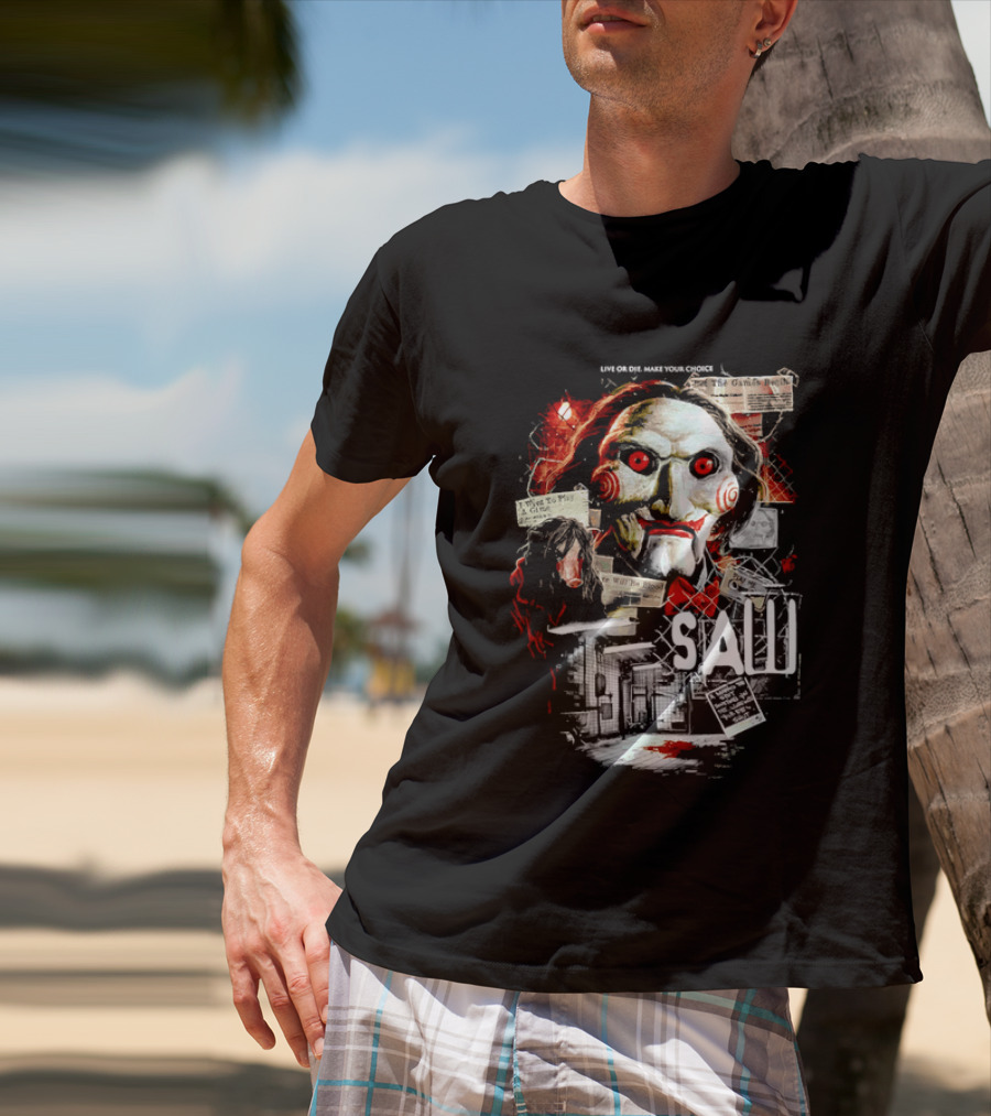 Live Or Die Make Your Choice Saw I Want To Play A Game Sometimes You See More With Your Eyes Shut X Marks The Spot T-Shirt