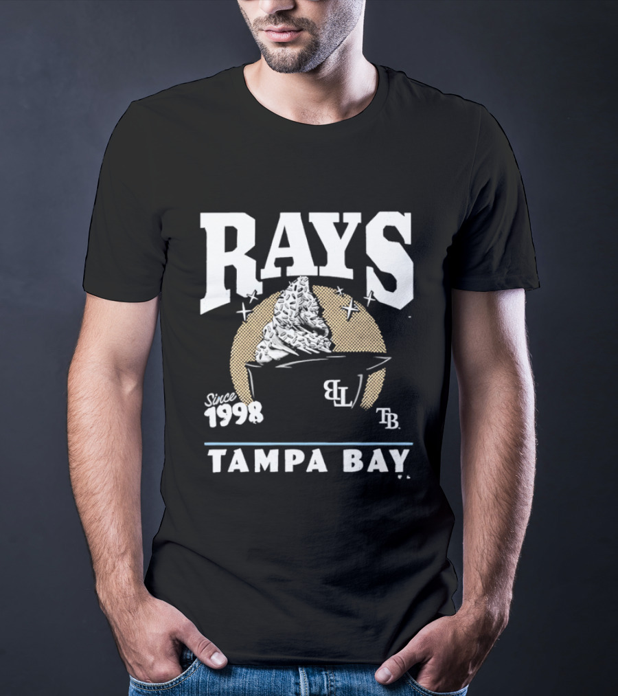 Rays Since 1998 Tampa Bay TB BL Ice Cream Baseball Helmet T-Shirt