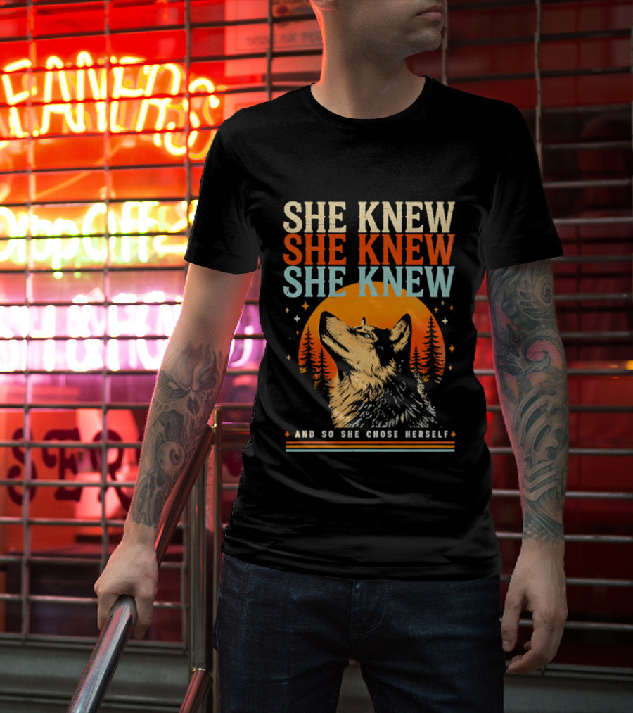 She Knew She Knew She Knew And So She Chose Herself Wolf Moon Forest T-Shirt
