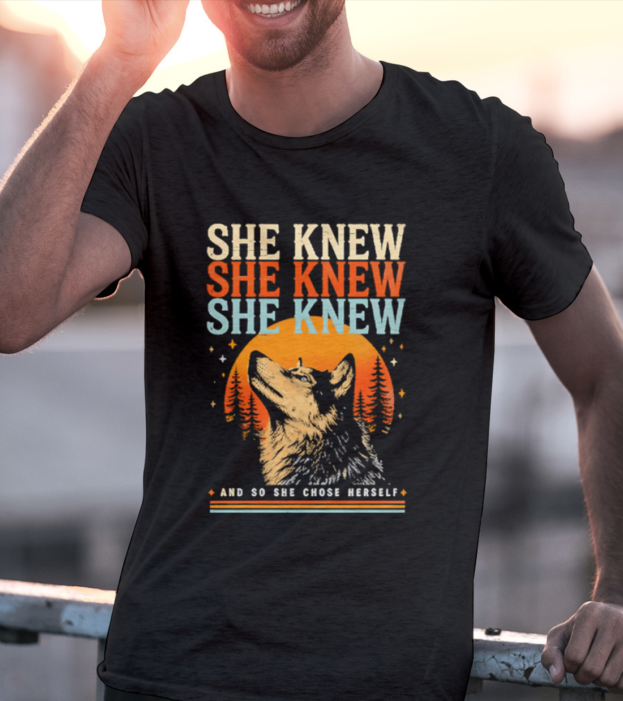 She Knew She Knew She Knew And So She Chose Herself Wolf Moon Forest T-Shirt