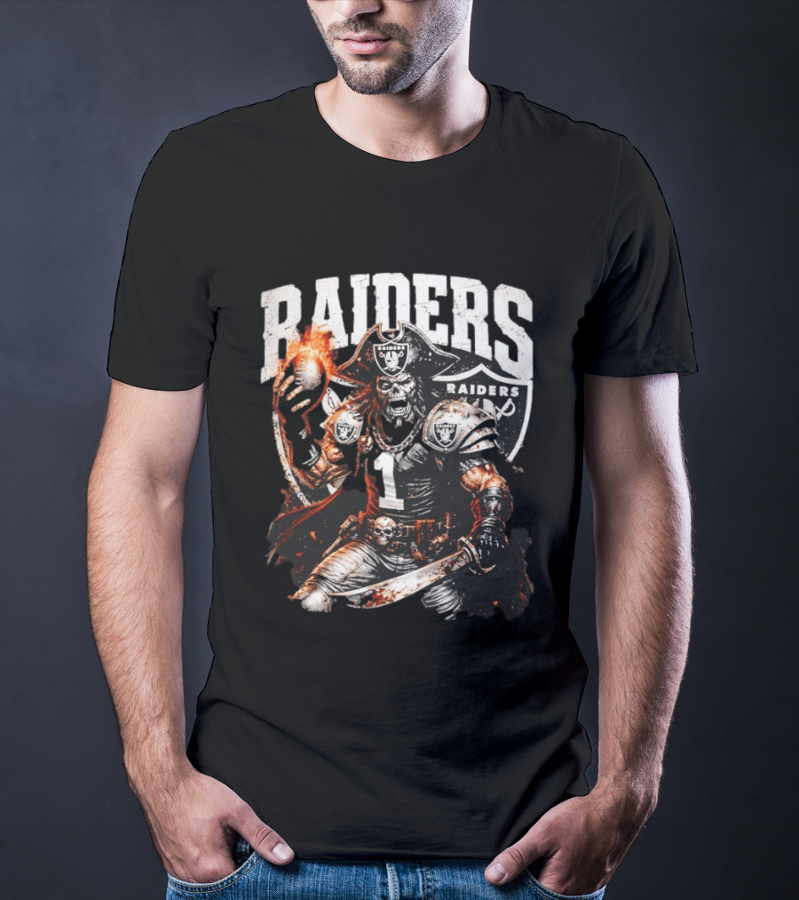 Las Vegas Raiders Skeleton Pirate Football 2026 T-Shirt