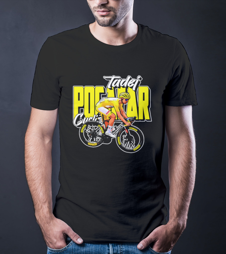 Tadej Pogacar Cycling Yellow Jersey Race Champion T-Shirt