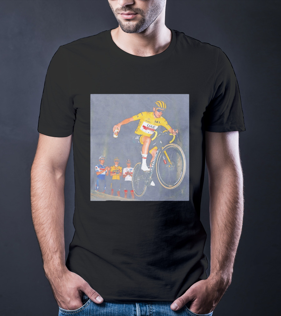 Tadej Pogačar UAE Emirates Cycling Team With Beer Can Stunt T-Shirt