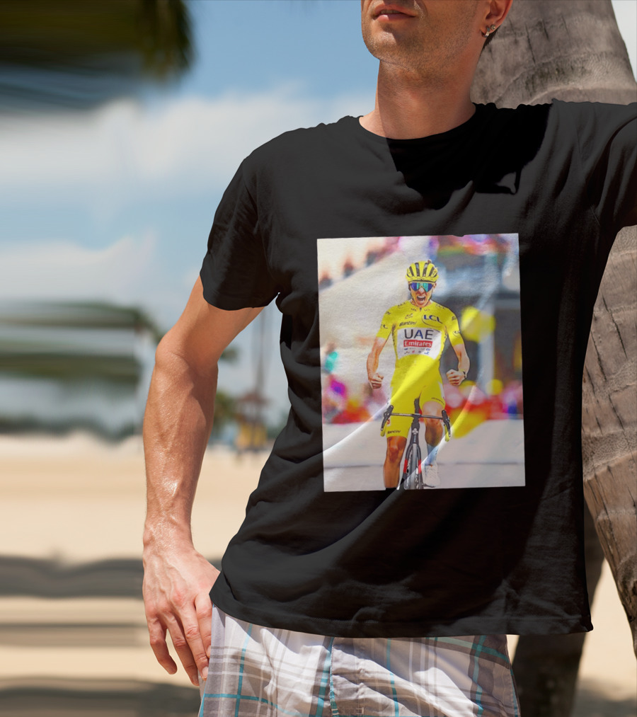 Tadej Pogačar UAE Team Emirates Tour De France Victory Moment T-Shirt