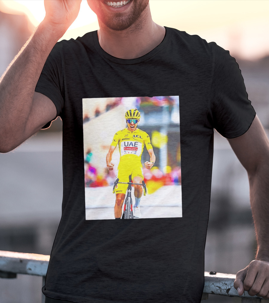 Tadej Pogačar UAE Team Emirates Tour De France Victory Moment T-Shirt