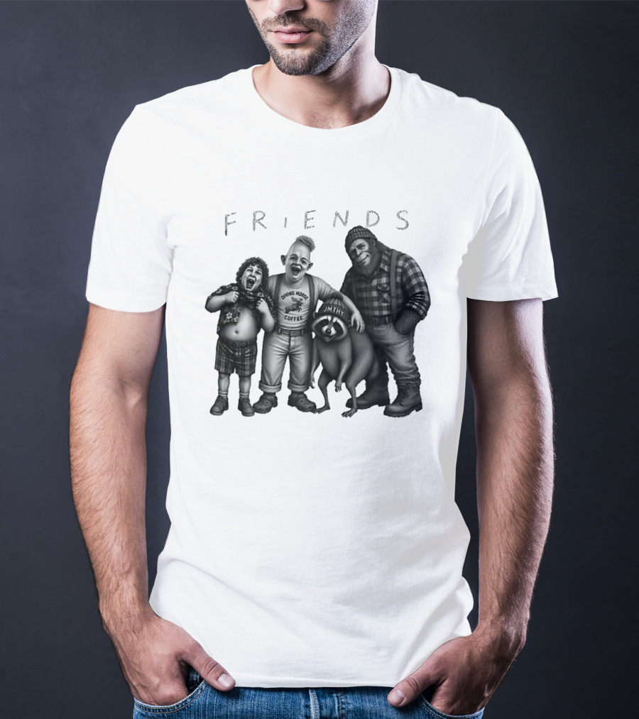 Friends Owning Moose Coffee Jmthy Big Foot Raccoon T-Shirt