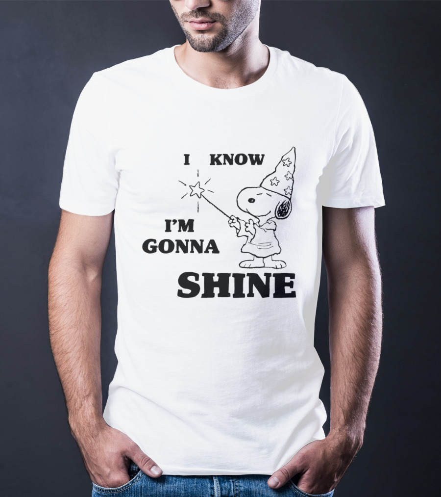 Snoopy Wizard I Know I'm Gonna Shine Magic Wand Stars T-Shirt