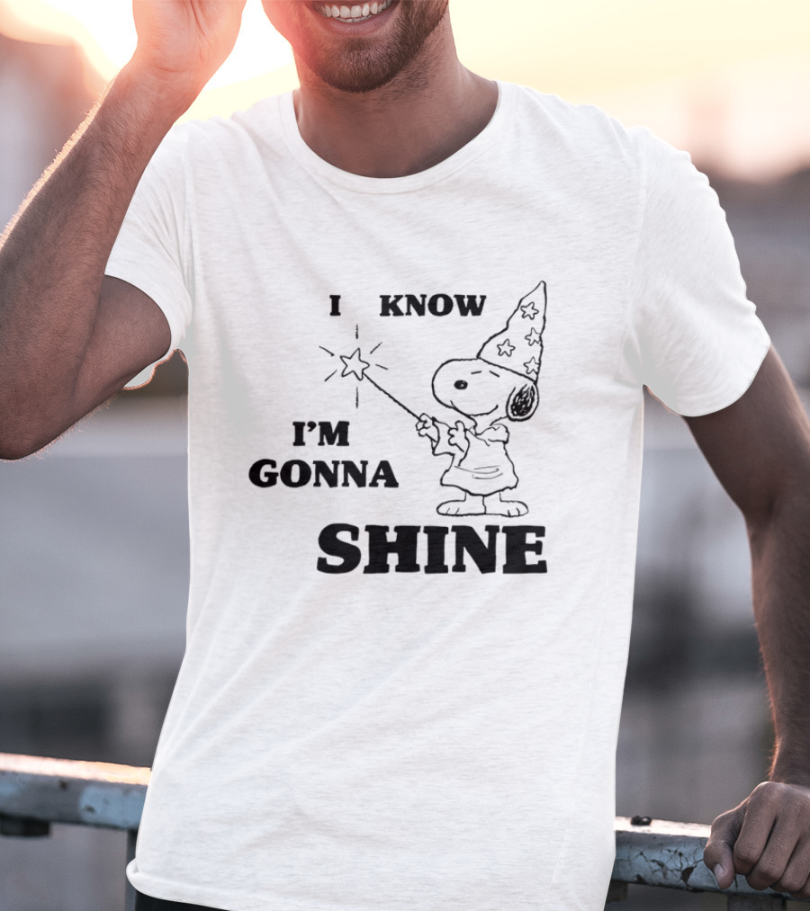 Snoopy Wizard I Know I'm Gonna Shine Magic Wand Stars T-Shirt