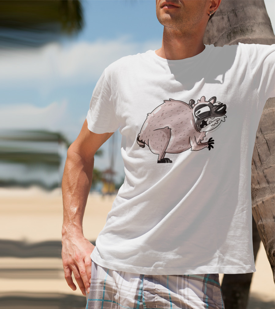 Jimothy Cartoon Raccoon Sticker T-Shirt