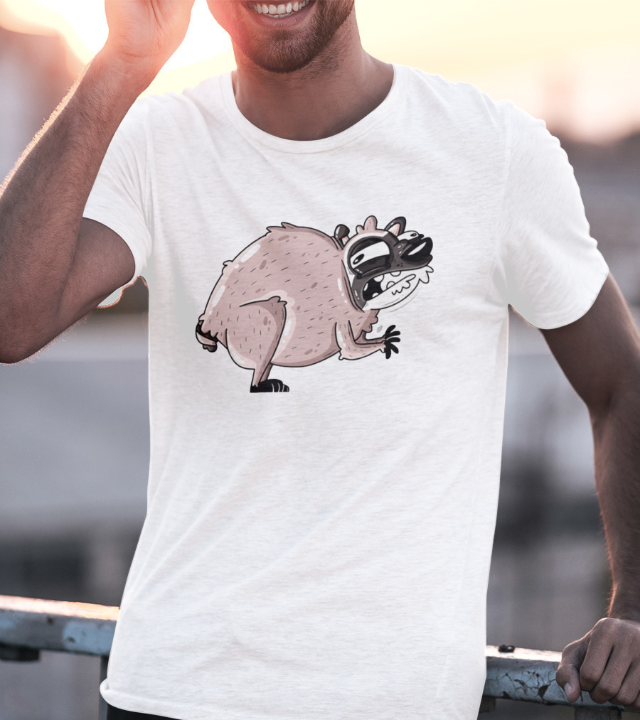 Jimothy Cartoon Raccoon Sticker T-Shirt