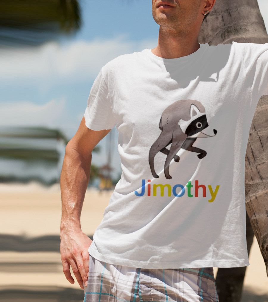 Jimothy The Raccoon Colorful Letters T-Shirt