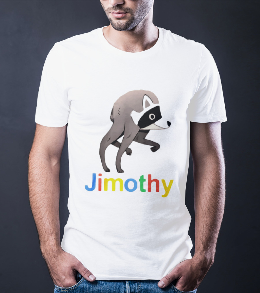Jimothy The Raccoon Colorful Letters T-Shirt