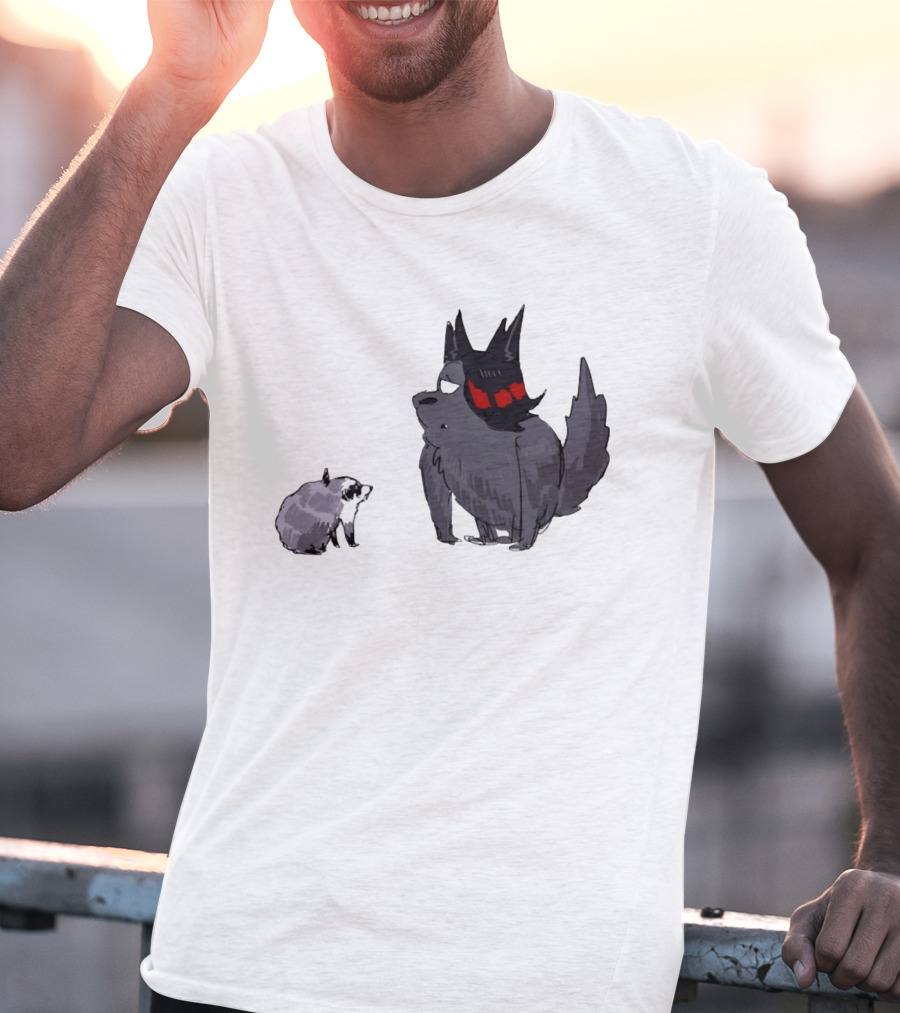 Mr Looper And Jimothy Raccoon Cartoon Funny Animal Characters T-Shirt