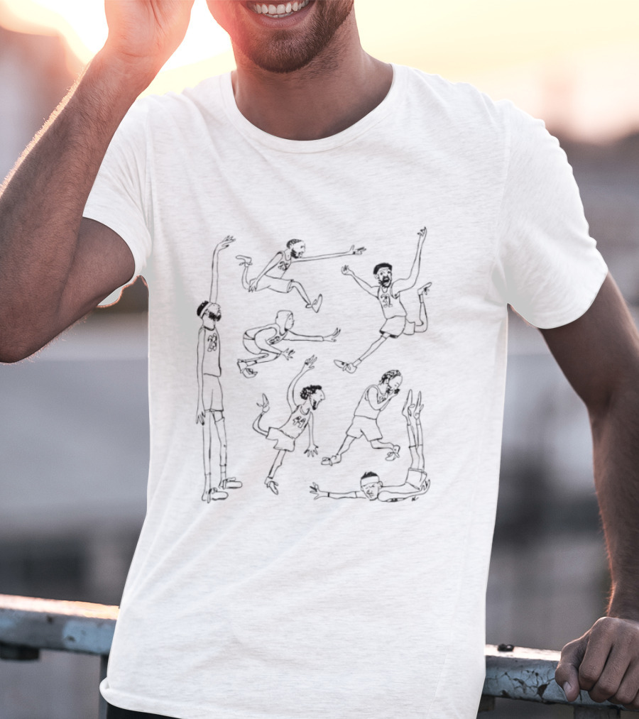 New York Knicks Basketball Players NBA 2026 Sketch T-Shirt