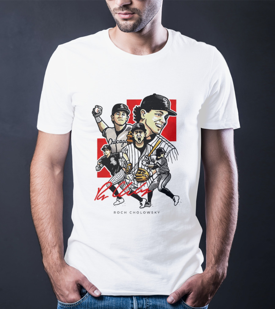 Roch Cholowsky Chicago White Sox Player Artwork Collage T-Shirt