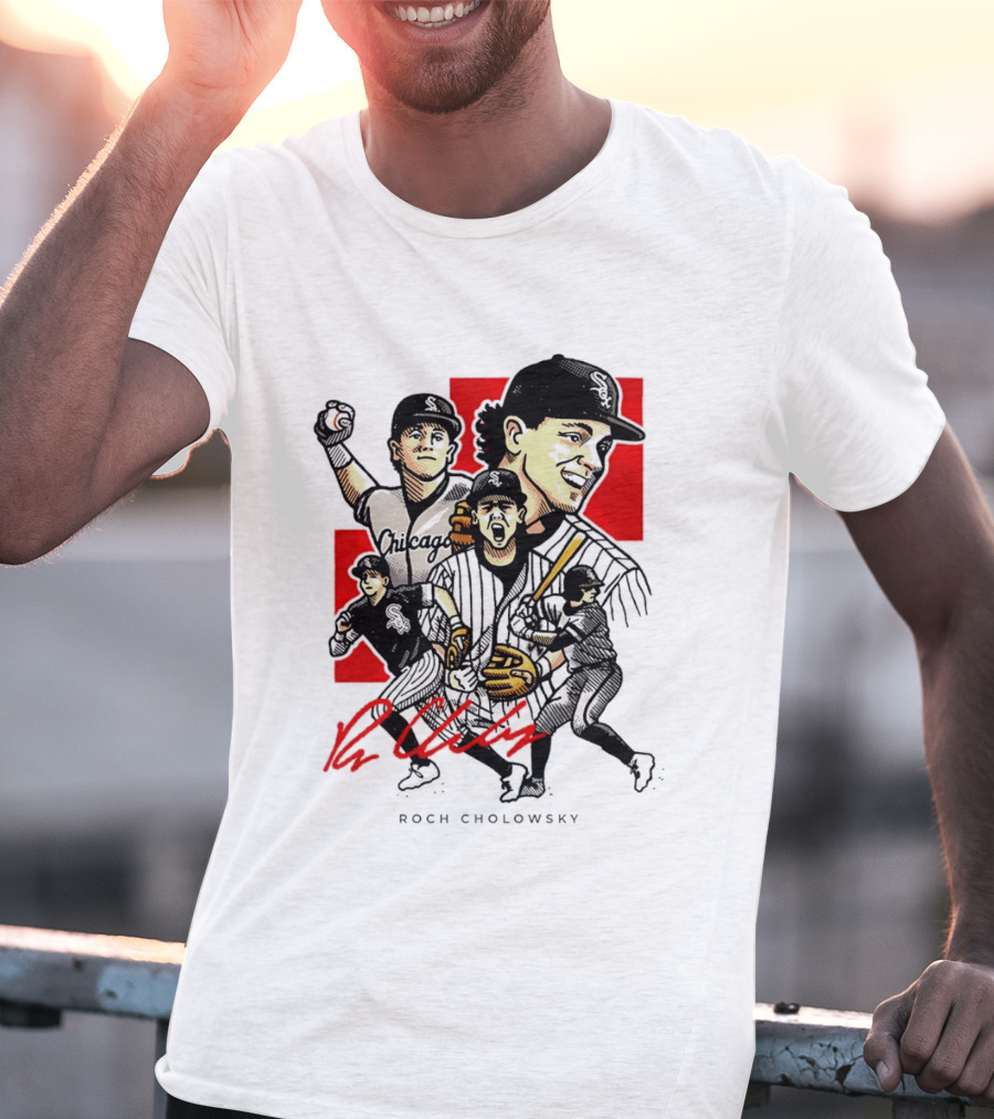 Roch Cholowsky Chicago White Sox Player Artwork Collage T-Shirt
