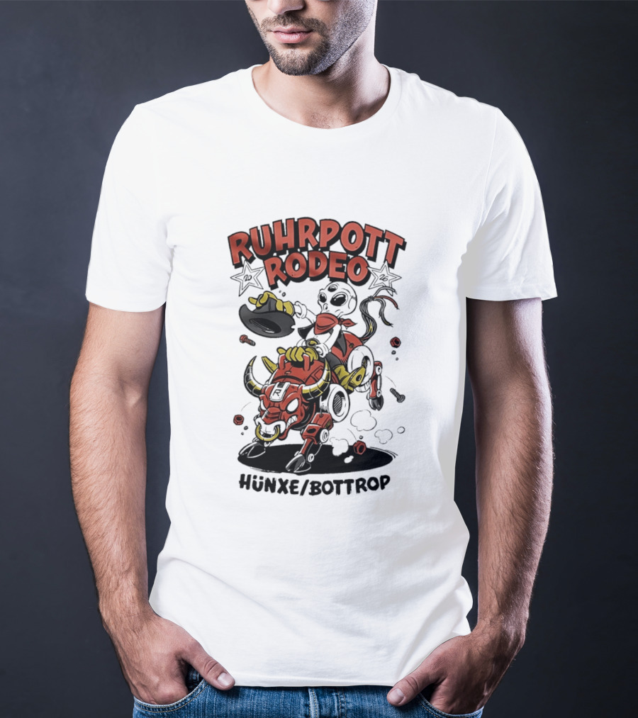 Ruhrpott Rodeo Hünxe Bottrop Alien Riding Mechanical Bull Festival T-Shirt