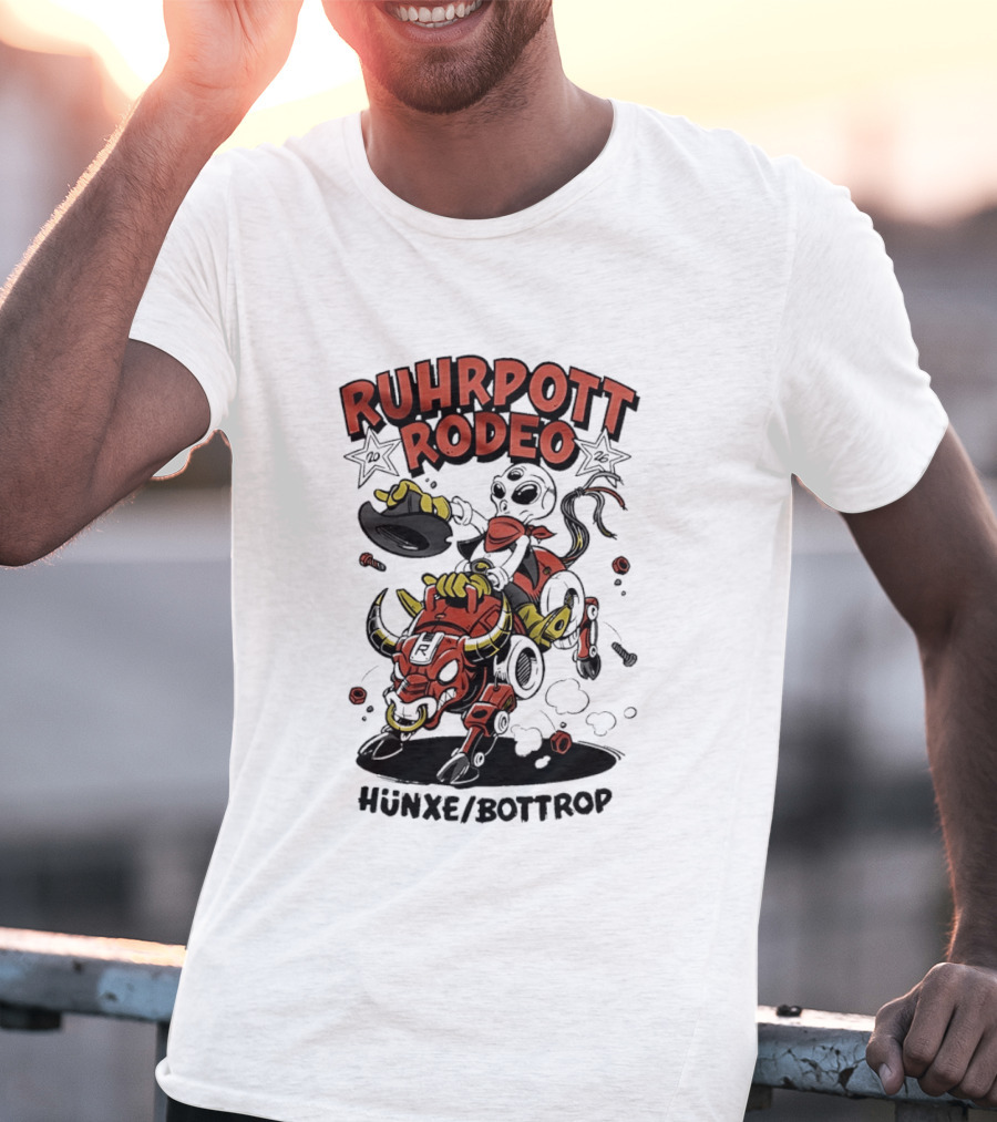 Ruhrpott Rodeo Hünxe Bottrop Alien Riding Mechanical Bull Festival T-Shirt