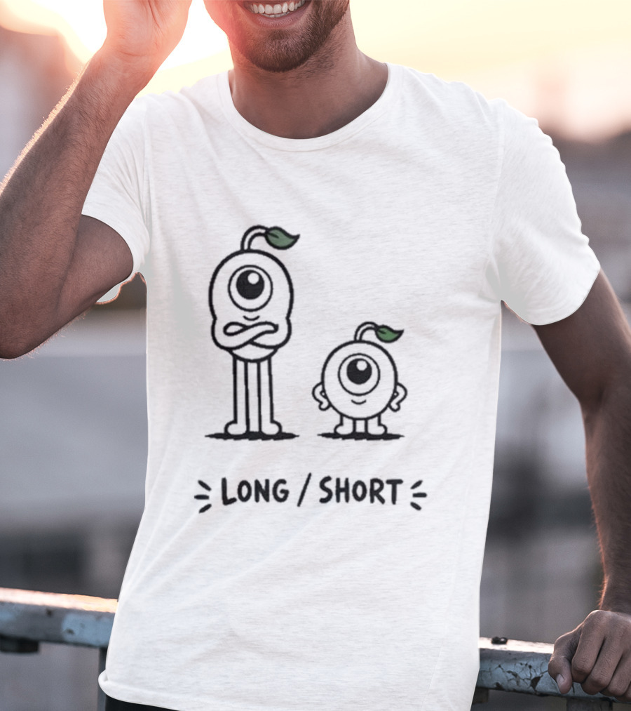 Standx Long Short Cute Monsters One Eyed Characters With Leaf Antennas T-Shirt