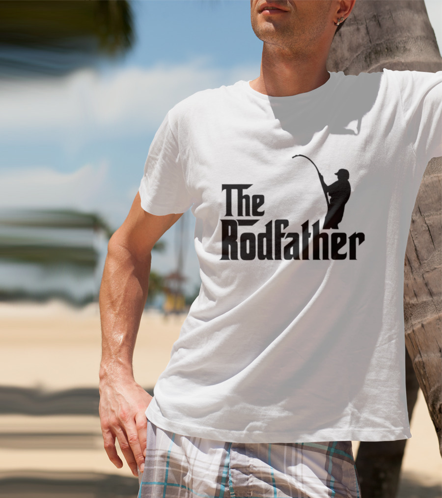 The Rodfather Fishing Parody Text And Image T-Shirt