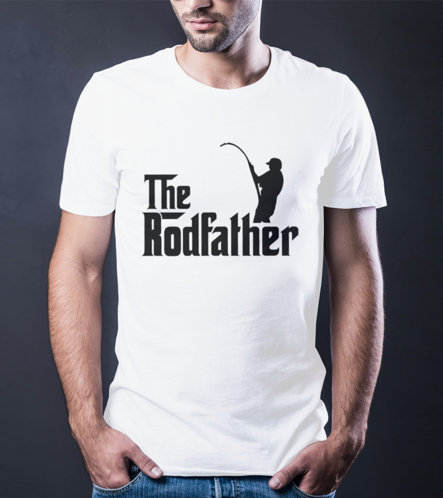The Rodfather Fishing Parody Text And Image T-Shirt