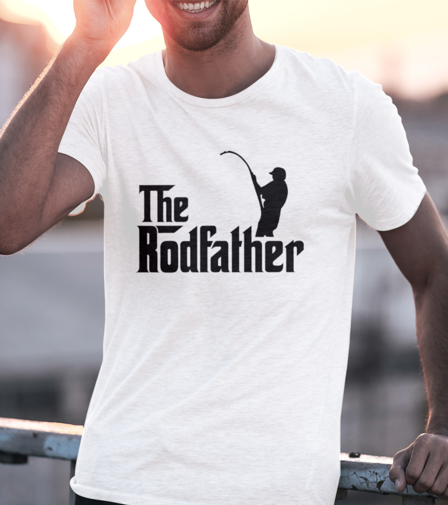 The Rodfather Fishing Parody Text And Image T-Shirt