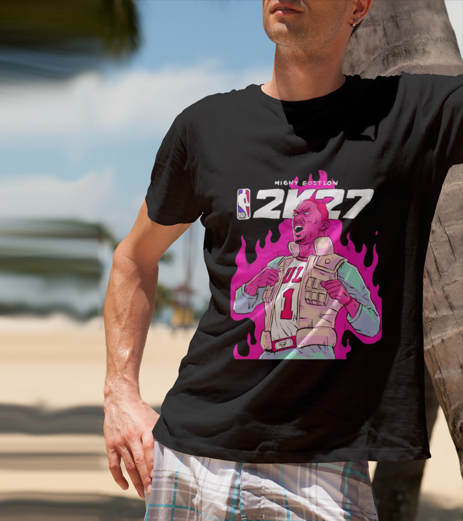 Derrick Rose Bulls NBA 2K27 Might Edition Basketball T-Shirt