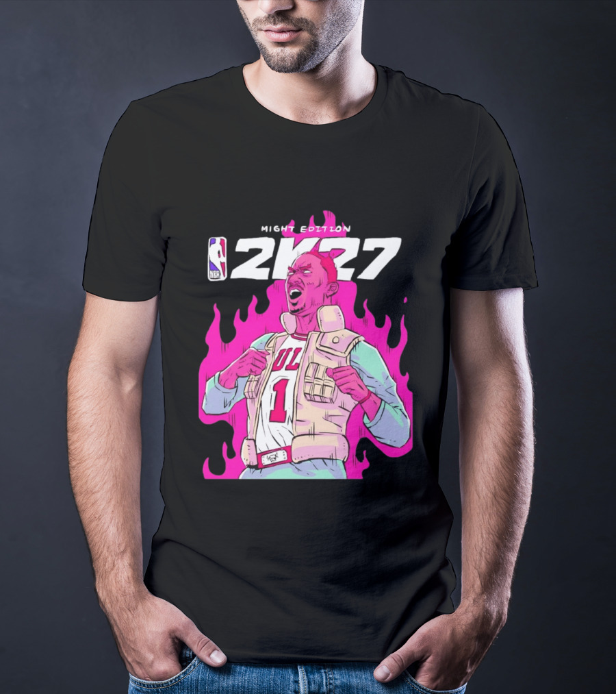 Derrick Rose Bulls NBA 2K27 Might Edition Basketball T-Shirt