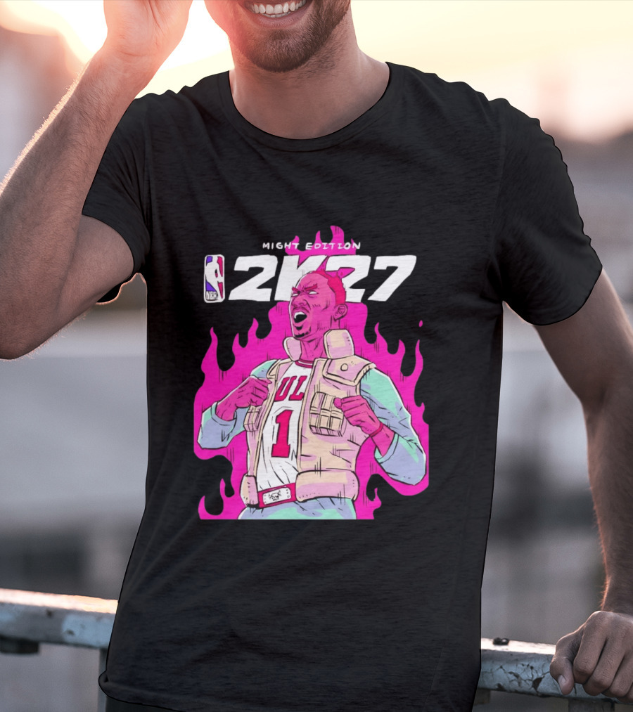 Derrick Rose Bulls NBA 2K27 Might Edition Basketball T-Shirt