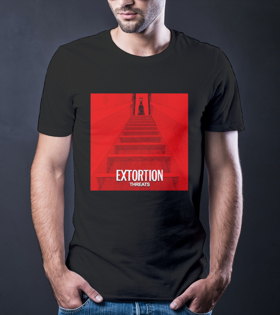 Extortion Threats Dark Stairs Red Scene T-Shirt