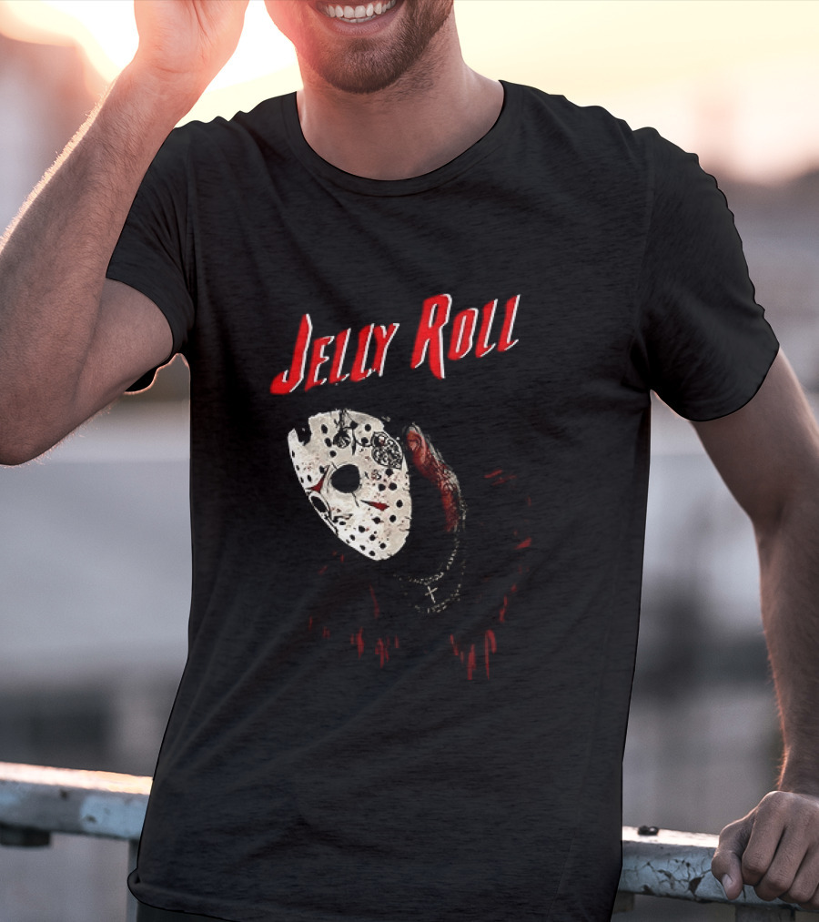 Jelly Roll Horror Mask Halloween T-Shirt