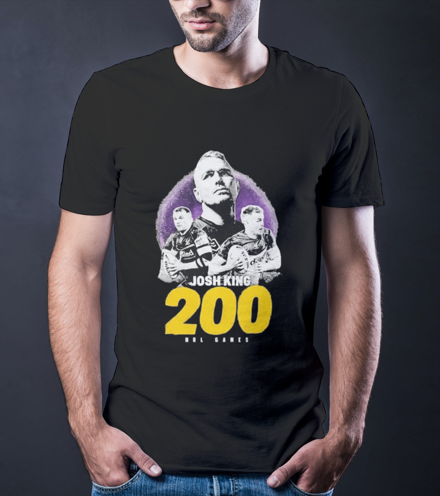 Josh King 200 NRL Games Melbourne Rugby Milestone Celebration T-Shirt