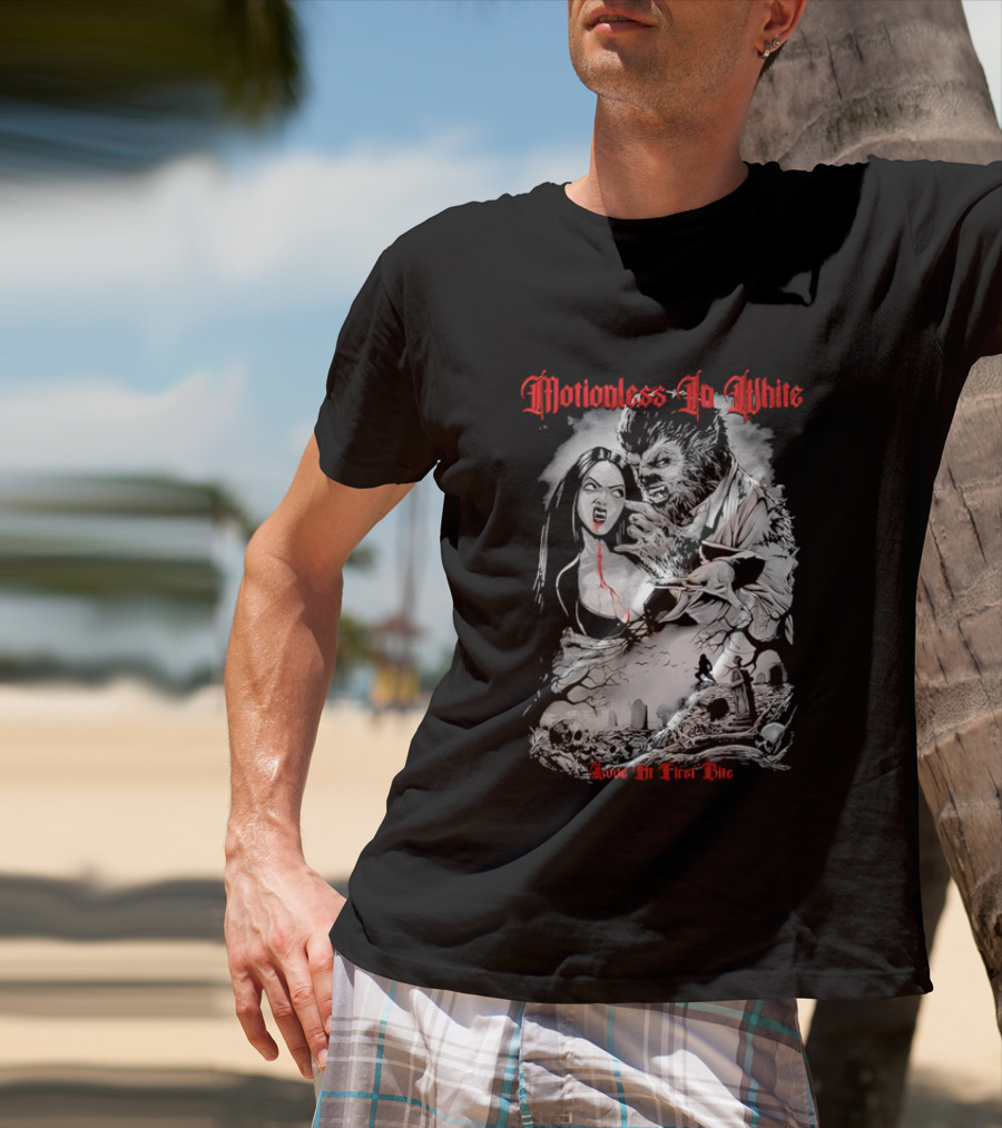 Motionless In White Love At First Bite Vampire And Werewolf Gothic Horror Aesthetic T-Shirt