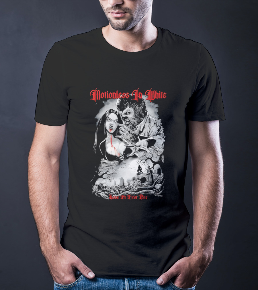Motionless In White Love At First Bite Vampire And Werewolf Gothic Horror Aesthetic T-Shirt