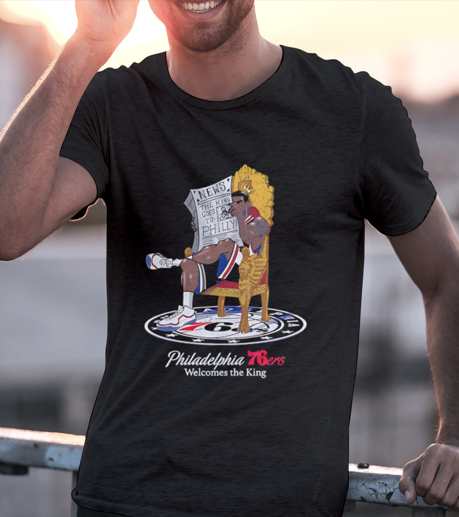 Philadelphia 76ers Welcome The King LeBron James Caricature T-Shirt