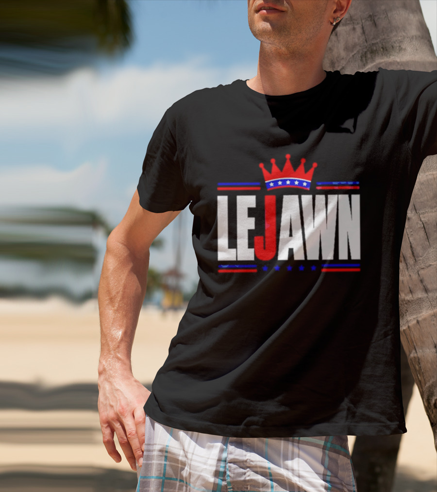 LeJawn Philadelphia Stars Crown Red Blue Stripes T-Shirt
