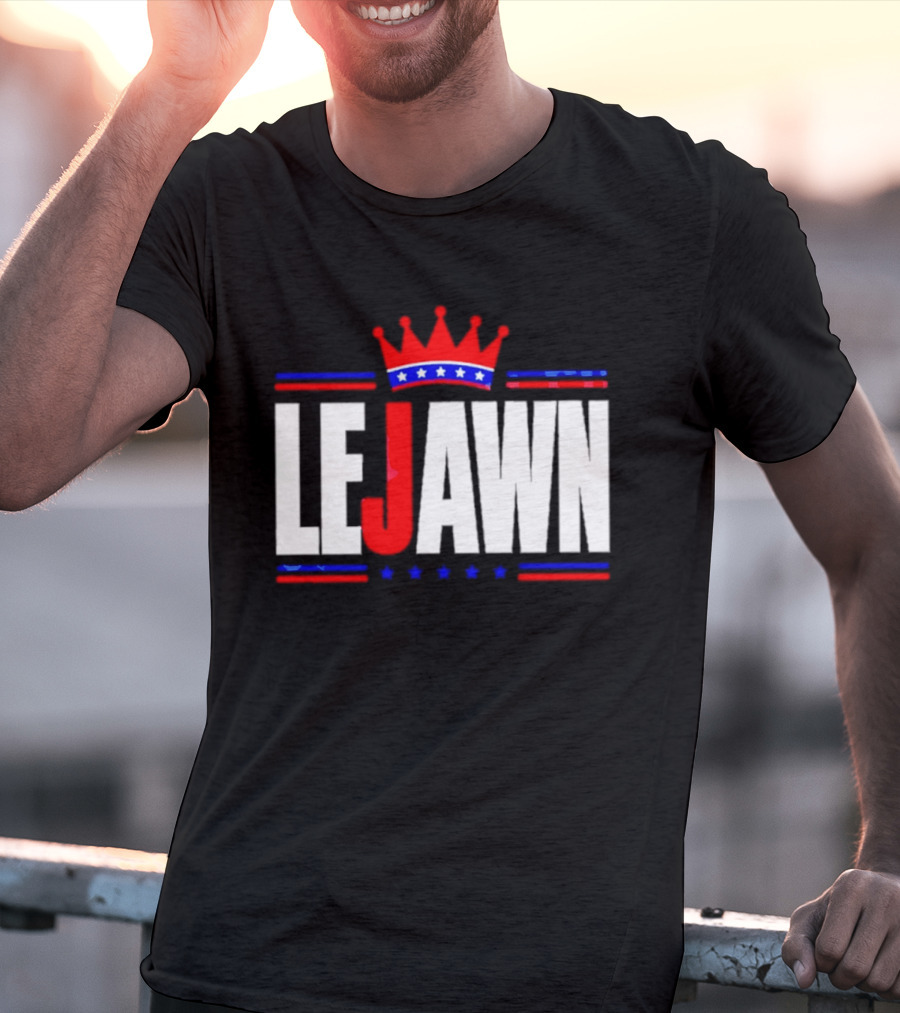 LeJawn Philadelphia Stars Crown Red Blue Stripes T-Shirt