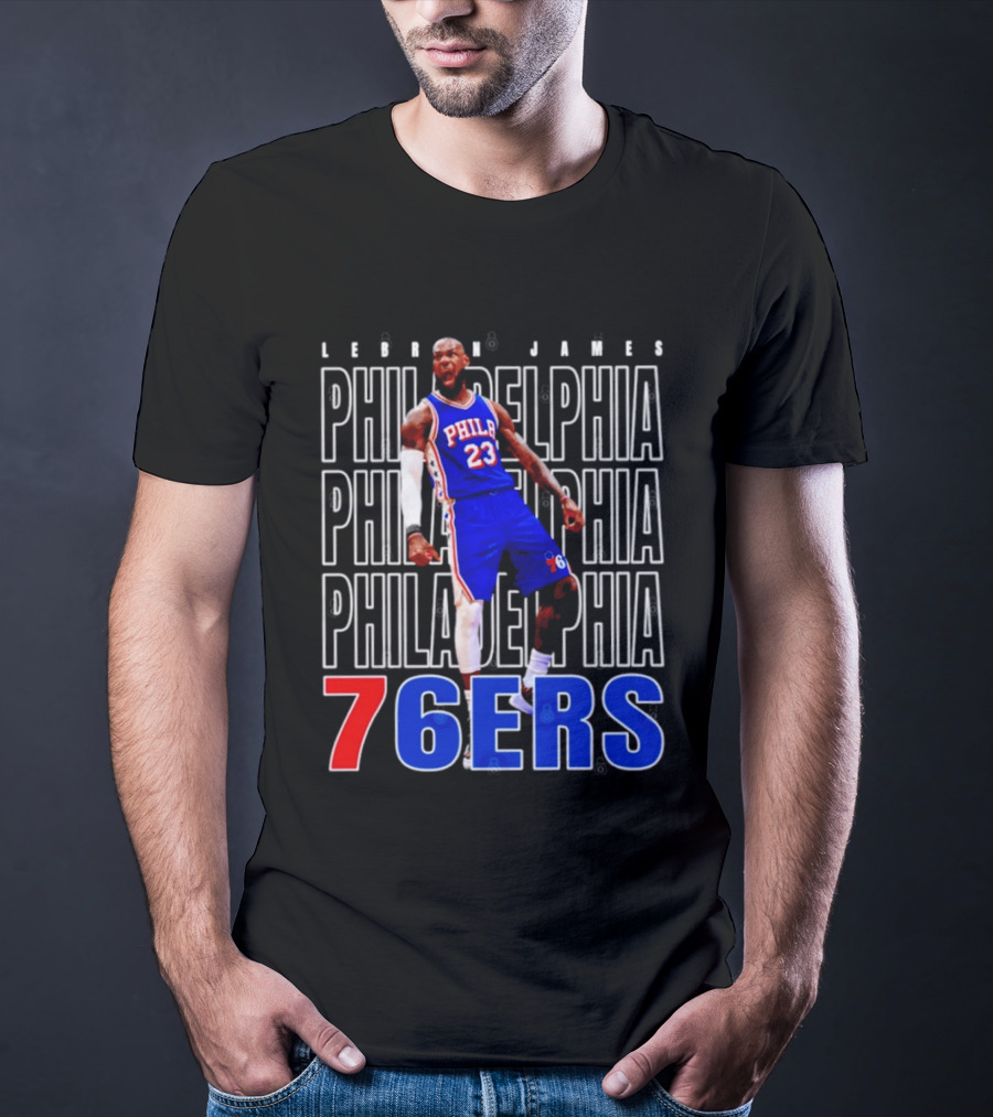 LeBron James Philadelphia 76ers Scream Vintage Style Jersey T-Shirt