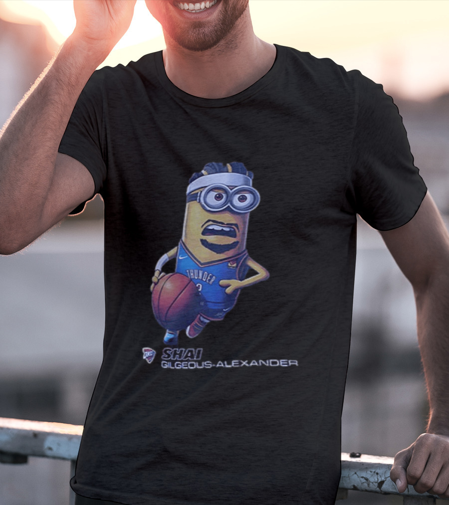 OKC Thunder NBA Shai Gilgeous Alexander Minion Basketball Player T-Shirt