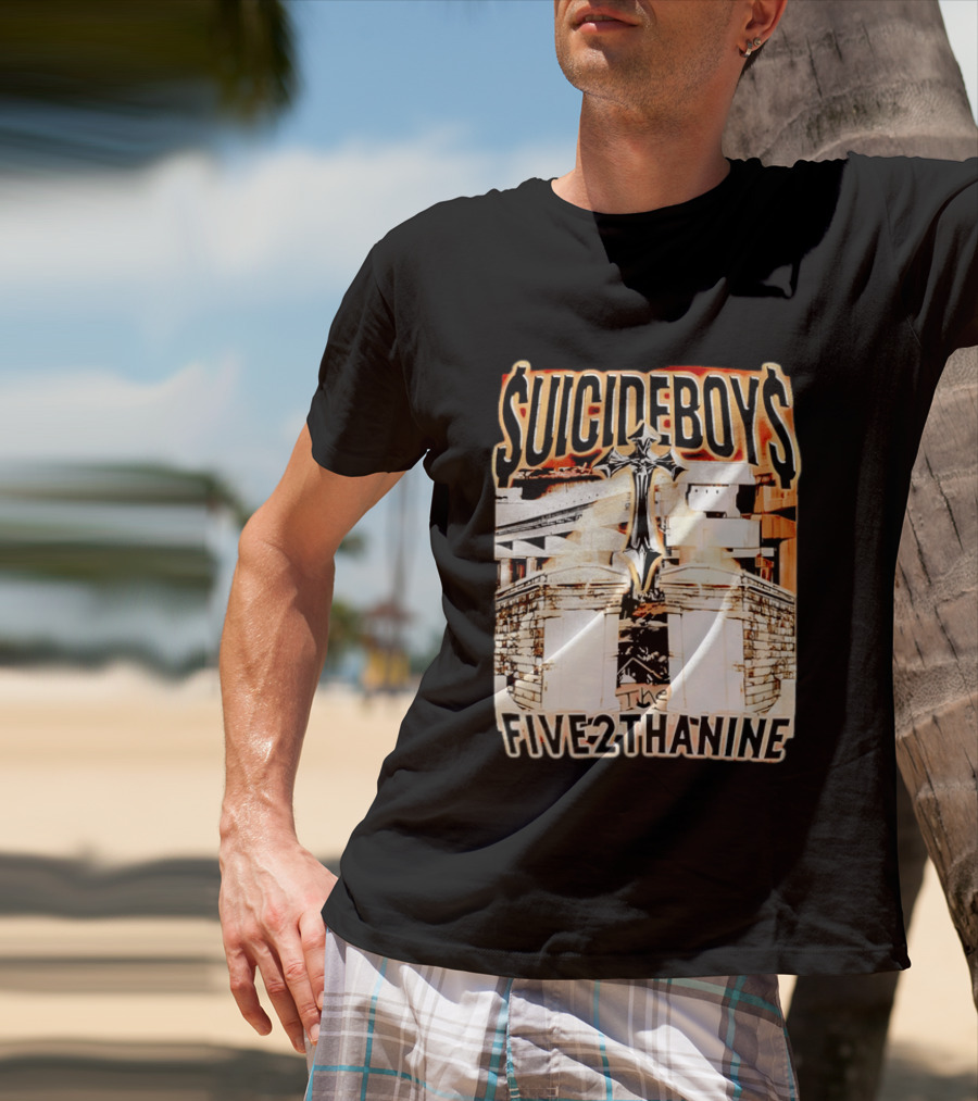SUICIDEBOYS The Five2thanine Gothic Cross Block Letters T-Shirt