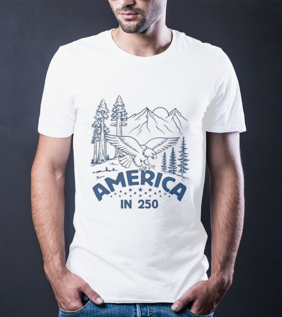 America In 250 Eagle Mountains Trees Nature T-Shirt