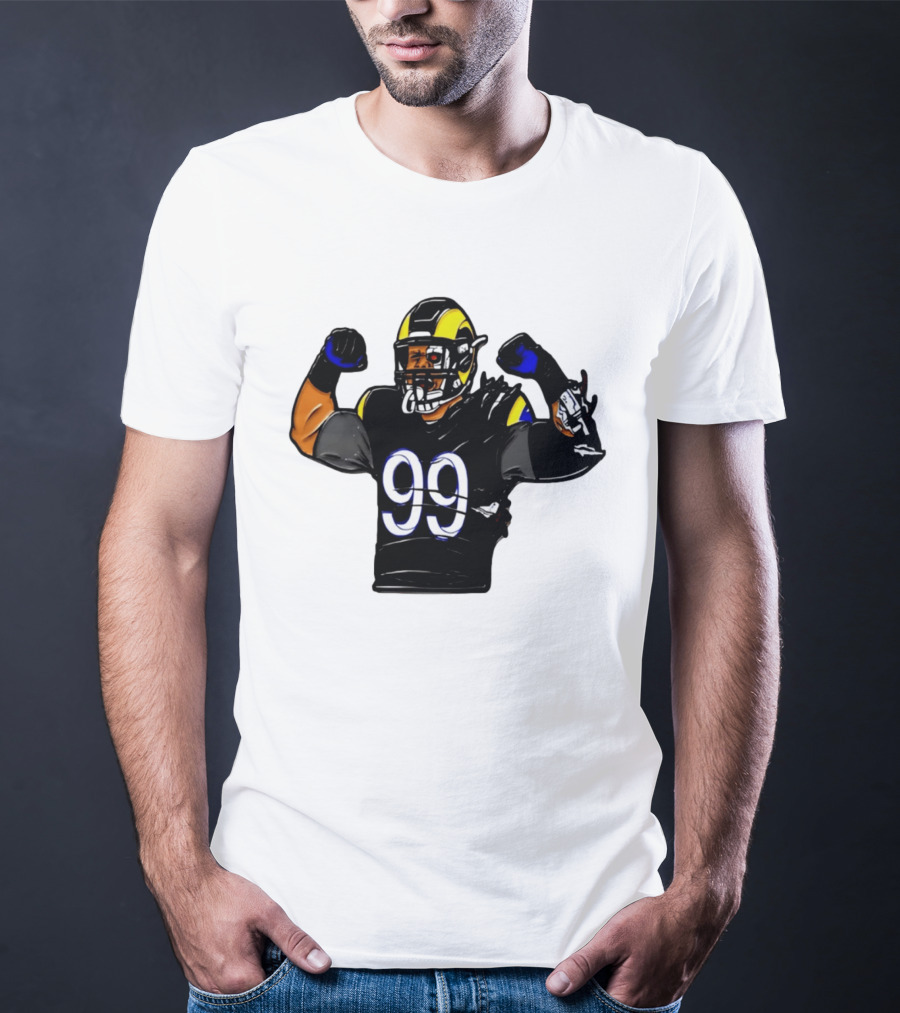 Los Angeles Rams Cyborg Player Cyber Beast 99 Football T-Shirt