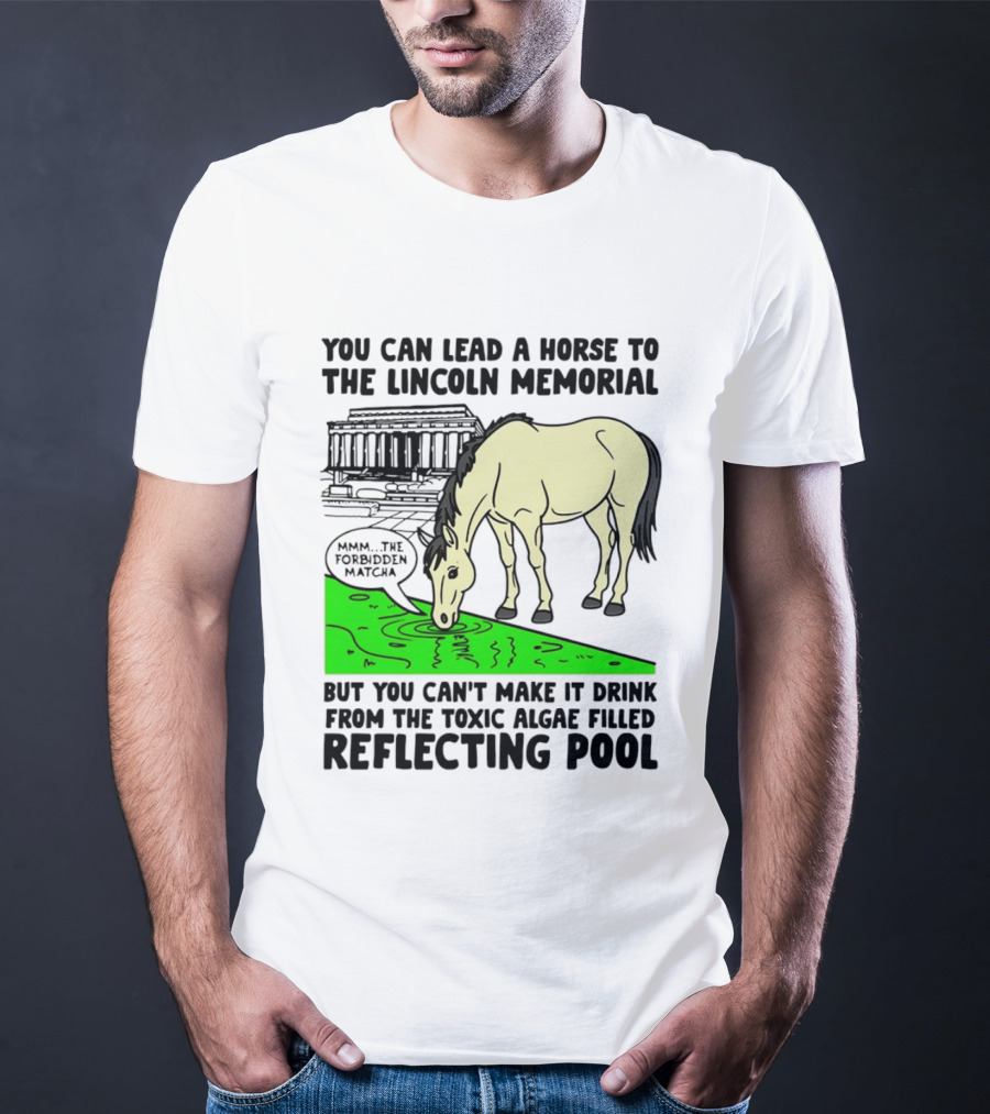 You Can Lead A Horse To The Lincoln Memorial Nnmm This Forbidden Matcha Toxic Algae Filled Reflecting Pool T-Shirt