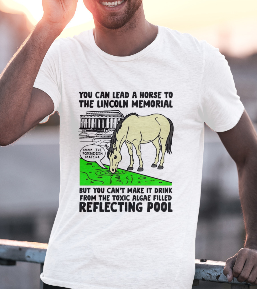 You Can Lead A Horse To The Lincoln Memorial Nnmm This Forbidden Matcha Toxic Algae Filled Reflecting Pool T-Shirt