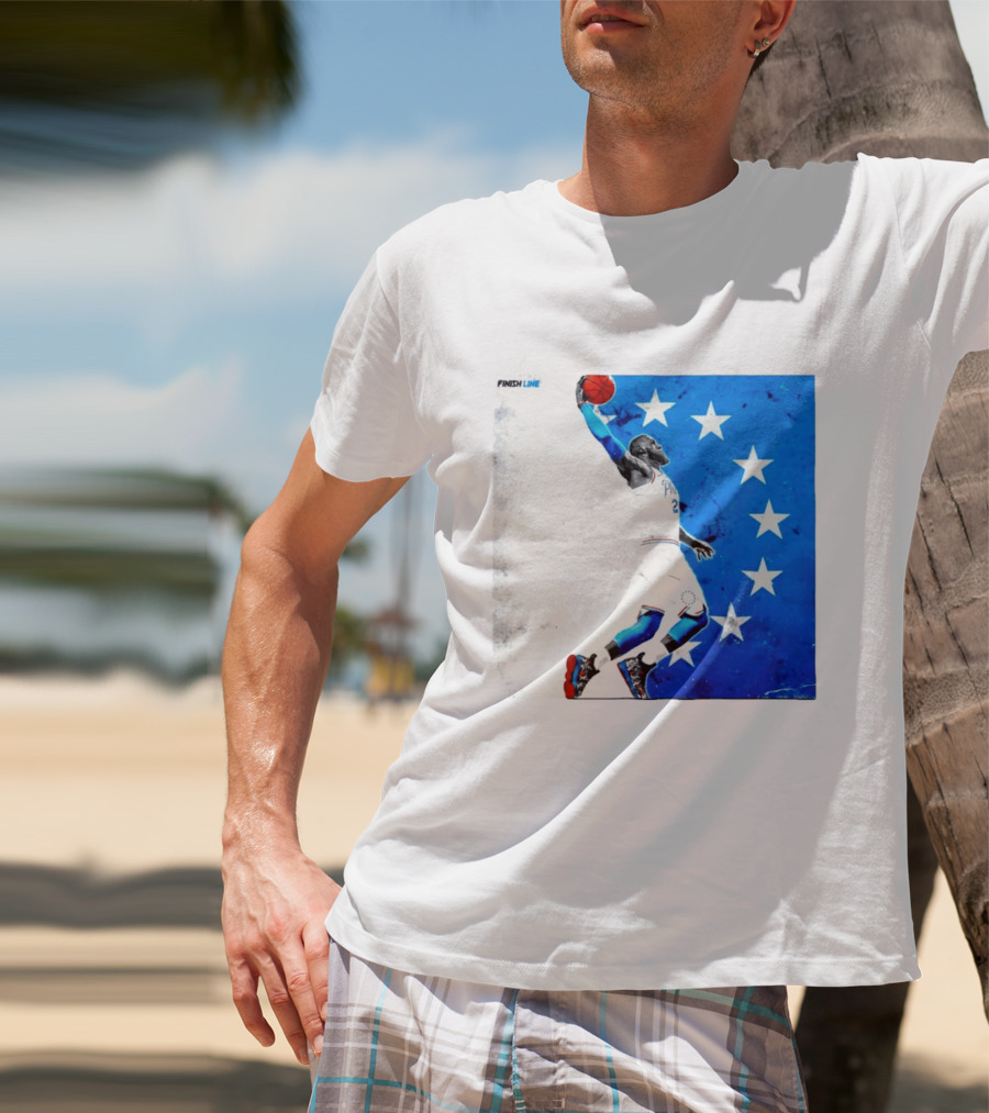 LeBron James Philadelphia 76ers Finish Line Stars Basketball Dunk T-Shirt