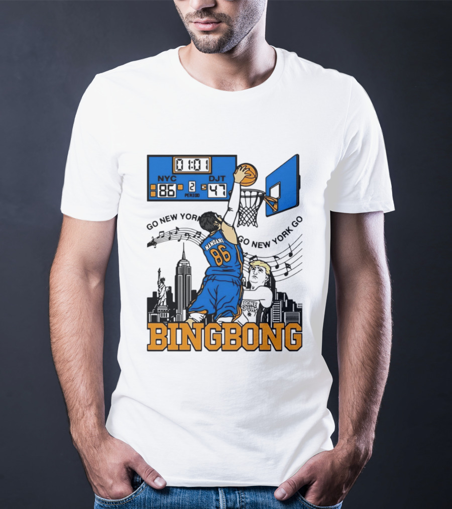 Mamdani 86 NYC DJT Go New York Basketball Bing Bong Epstein Files T-Shirt