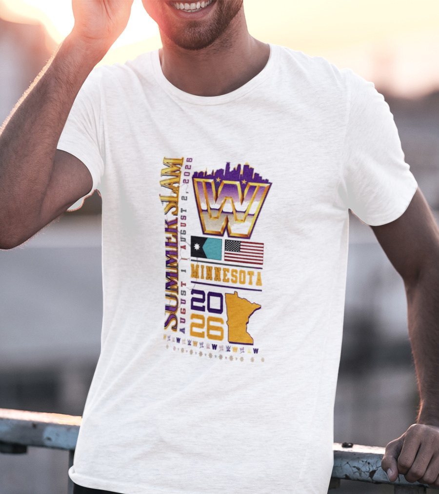 WWE SummerSlam August 1 2026 Minnesota Wrestling Event Twin City T-Shirt