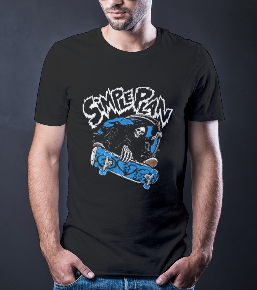 Simple Plan Skeleton Skater With Scythe 2026 T-Shirt
