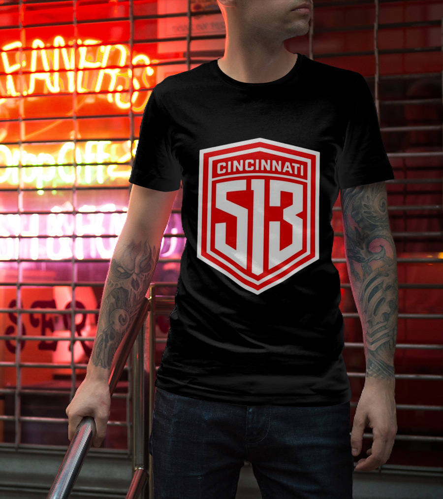 Cincinnati 513 Shield Emblem Area Code T-Shirt