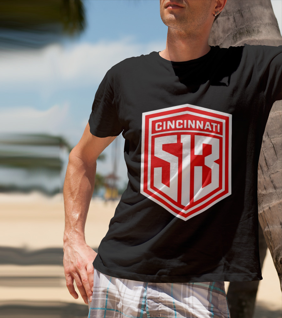Cincinnati 513 Shield Emblem Area Code T-Shirt